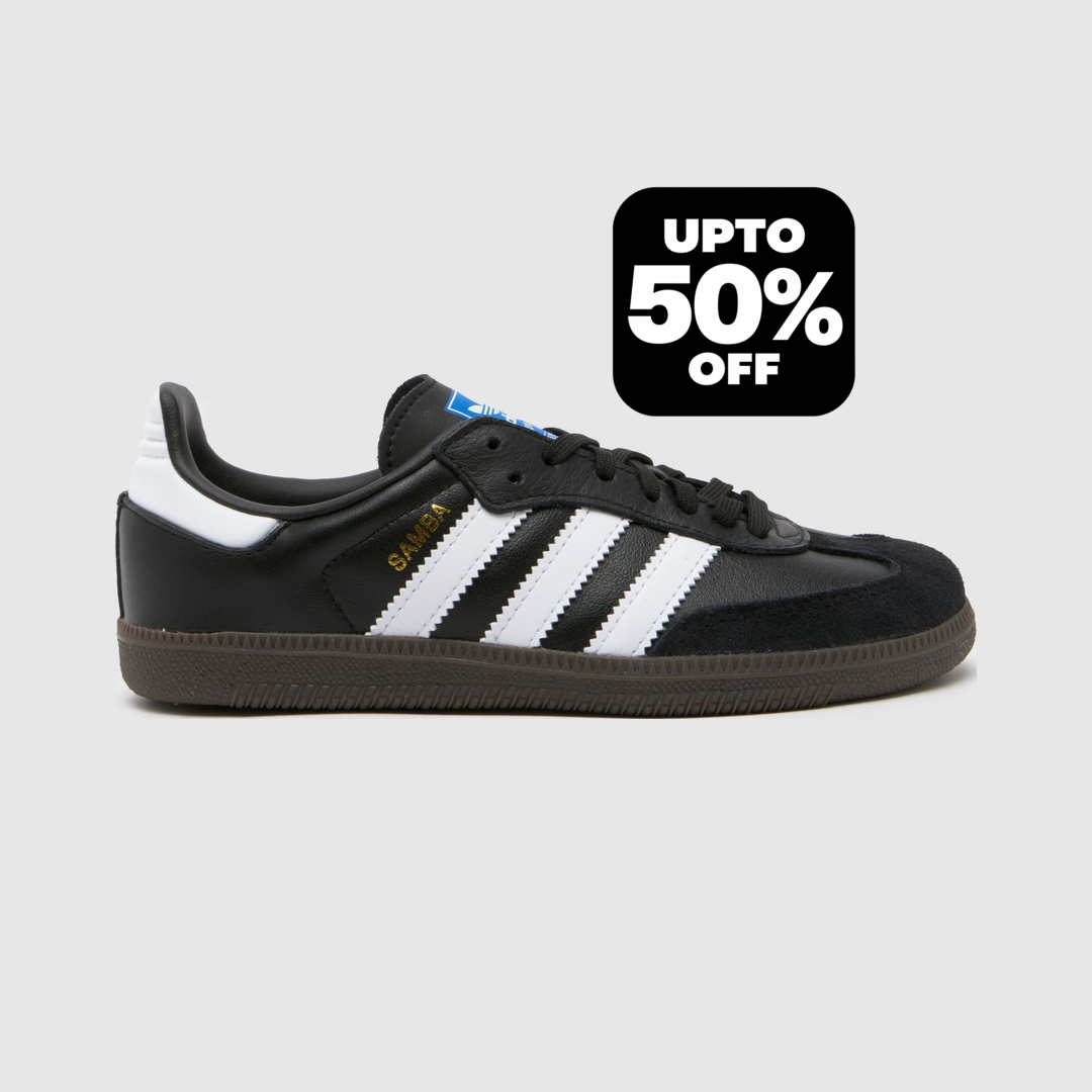 Adidas Samba Og Trainers Black & White, Leather, Size: 2.5, Schuh