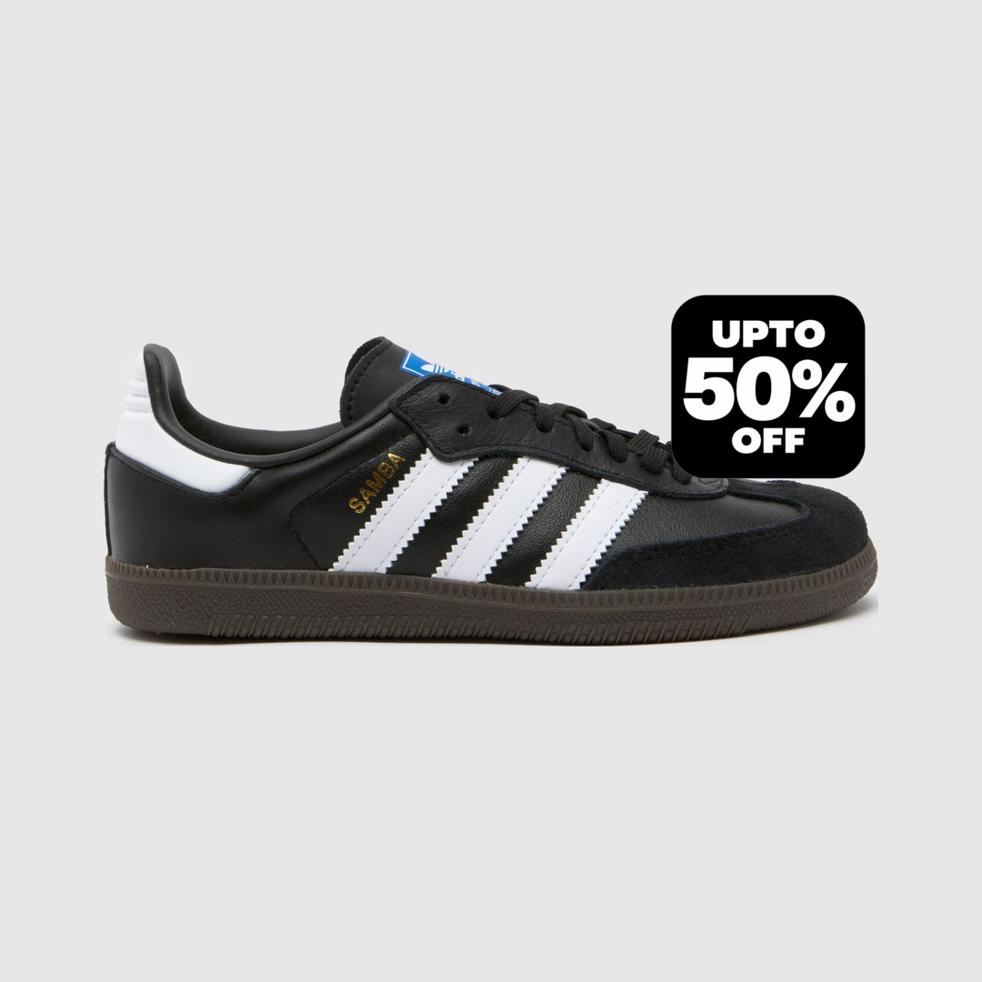 Adidas Samba Og Trainers Black & White, Leather, Size: 2.5, Schuh